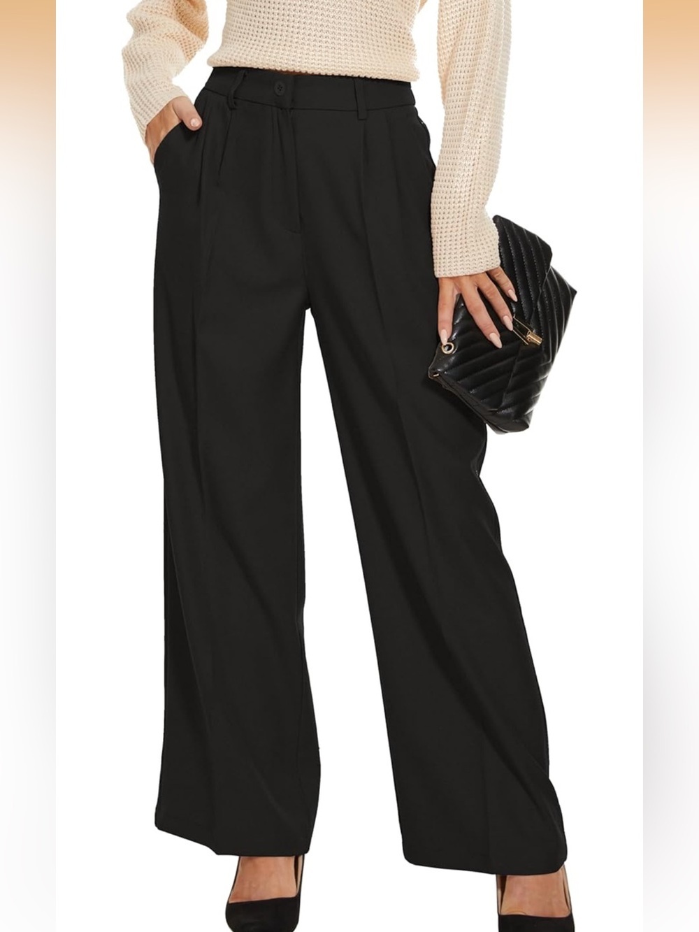 Wide Leg Pants High Elastic Waisted In The Back Business Work pants. 1599/bb10-1